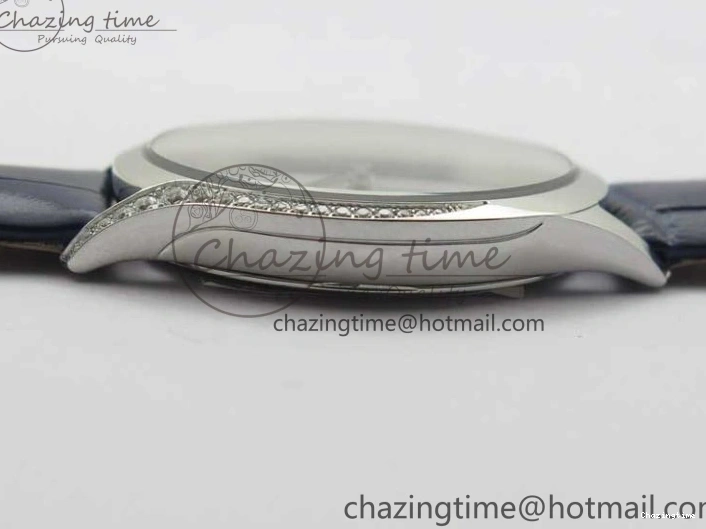 0412 Ladies’ De Ville Trésor Diamond Blue Dial Blue Fabric Watch OXF 1:1 Best Edition Swiss Quartz Upgraded 7892